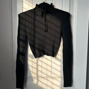 Black Zara top with bow